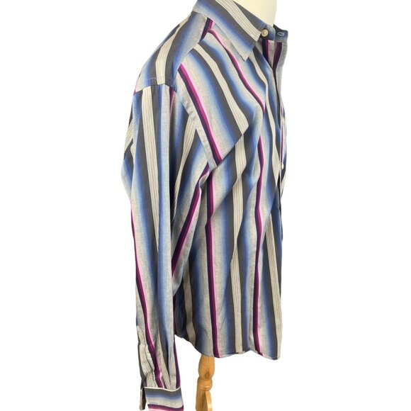 Robert Graham London Vertical Striped Dress Shirt Size XL - Picture 5 of 11